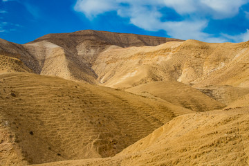 Landscape desert of Israel is the lowest point on the planet. 