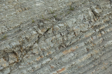 The layered mountains of the Cretaceous period. Paleogeological object 