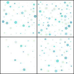 Naklejka premium Forget-me-not. Confetti celebration. Falling blue abstract decoration for party, birthday celebrate, anniversary or event, festive. Festival decor. Vector illustration. 4 in 1