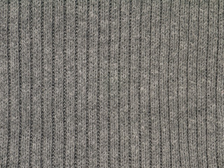 Heather grey ribbed knitted cotton polyacryl fabric