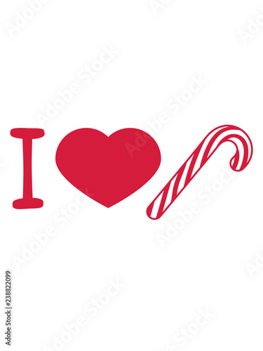 Liebe Herz I Love Zuckerstange Lecker Sussigkeit Zucker Suss Hunger Naschen Essen Weihnachten Winter Geschenk Kinder Clipart Logo Design Streifen Linien Wall Mural Style O Mat