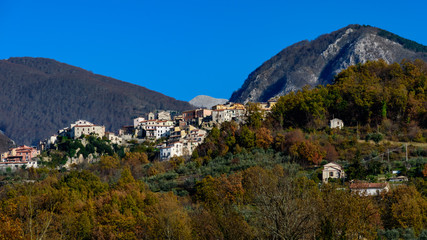 Fototapeta na wymiar village of Picinisco in the central Italian Apennine mountains of Lazio region