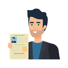 business man with curriculum vitae