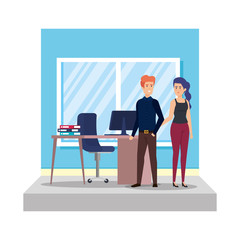 business couple with curriculum vitae in the office