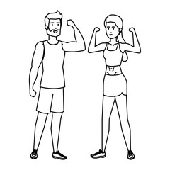 strong couple lifting weight