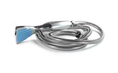 Corrugated hose shower Isolated on white background.