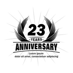 23 years design template. Anniversary vector and illustration template.
