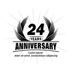 24 years design template. Anniversary vector and illustration template.
