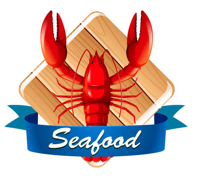 Lobster on seafood icon