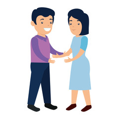 Fototapeta premium business couple avatars characters
