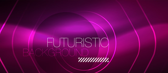 Neon glowing wave, magic energy and light motion background. Vector wallpaper template