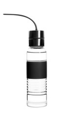 Sport bottle with fresh water on white background