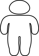 Black Person outline who is losing weight