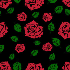 Rose seamless pattern flowers for background design. Jpeg version is also available in the gallery