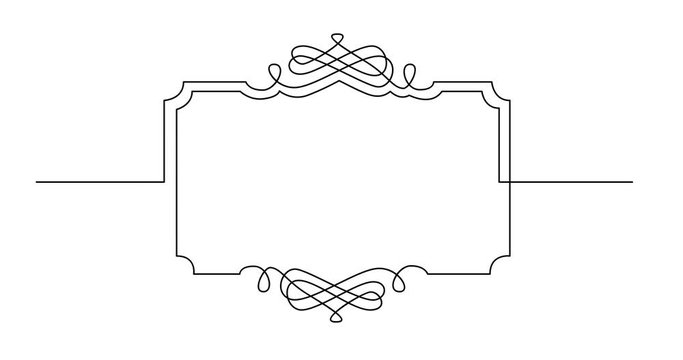 Self drawing line animation of vintage frame movie title design