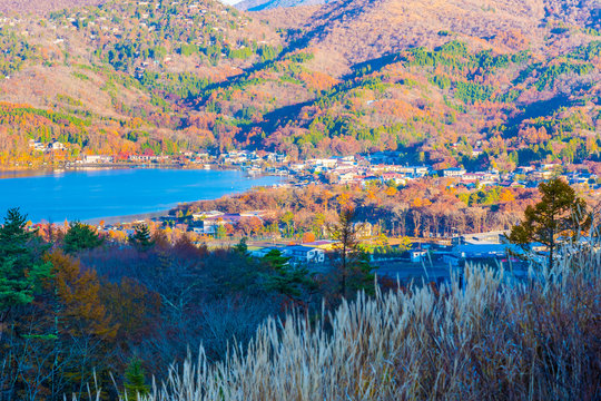 Beautiful landscape around mountain fuji in yamanakako lake © siraphol