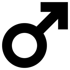 Male symbol icon - black simple thick, isolated - vector