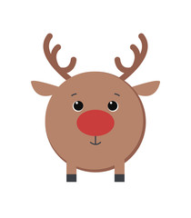 Cute reindeer isolated on white background. Vector illustration. 