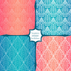 Set of rhombic seamless ornaments in the same style.