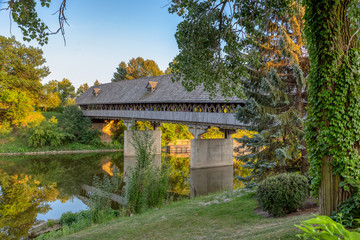 One of the most famous landmarks of Michigan's "Little Bavaria", this 239 foot covered wooden bridge carries cars and pedestrians across the Cass River.