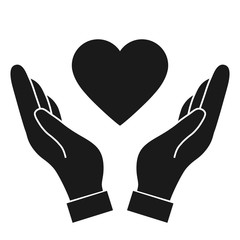 Heart in hand icon
