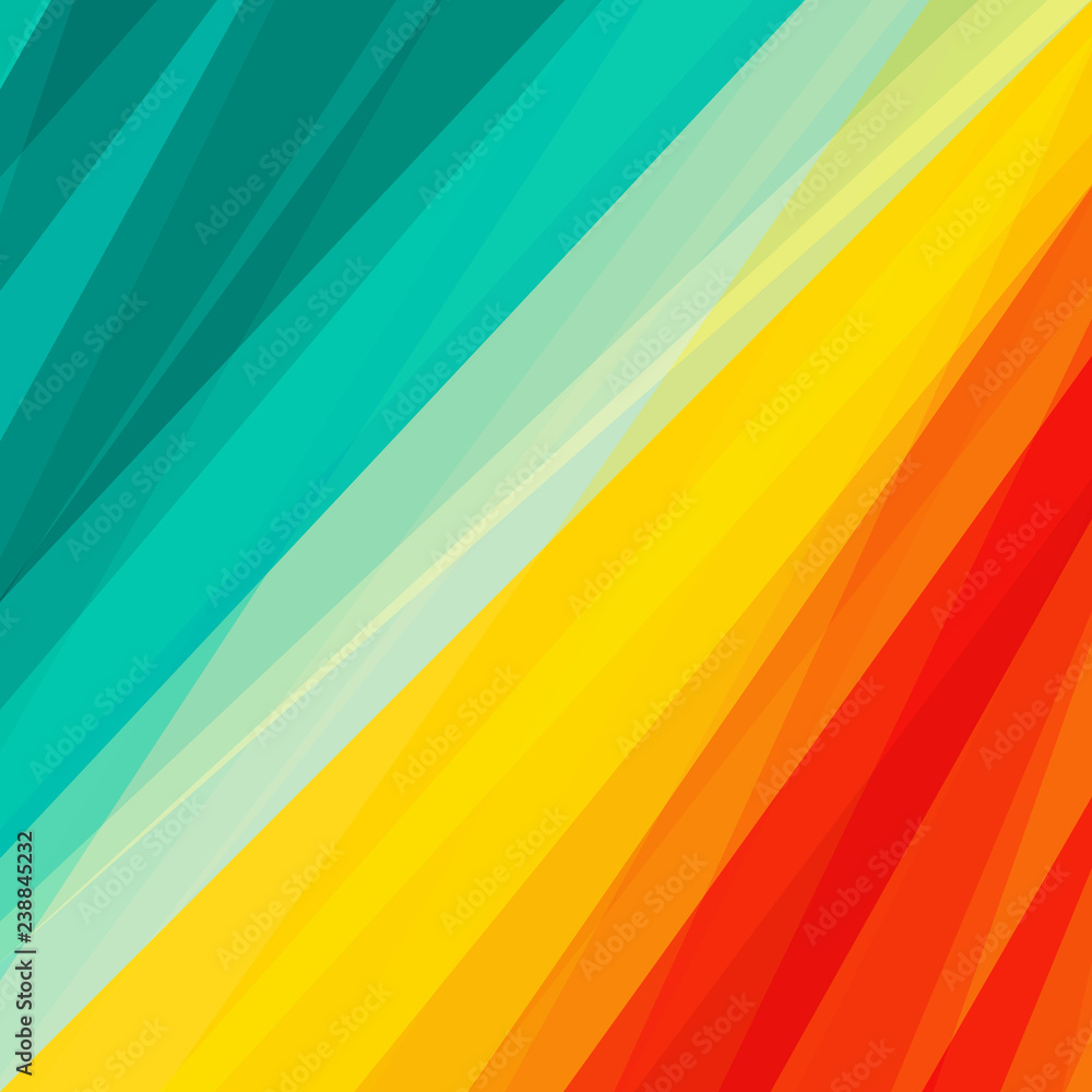 Poster abstract green, yellow, red oblique shape background and texture for use in design