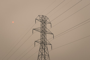 Power Lines in Smoke