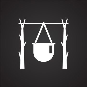Camsite cooking jar icon on black background for graphic and web design, Modern simple vector sign. Internet concept. Trendy symbol for website design web button or mobile app