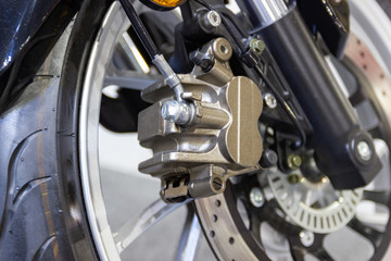 Fototapeta premium close up - Detail Motorcycle brake disc is part of the motorcycle.