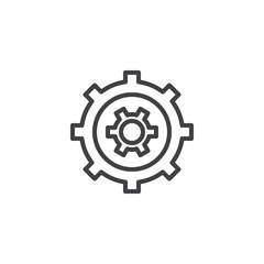 Settings optimization outline icon. linear style sign for mobile concept and web design. Cogwheel and gear simple line vector icon. Symbol, logo illustration. Pixel perfect vector graphics