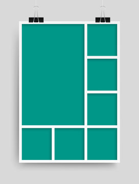 Collage Seven Frames for Photo or Illustration.