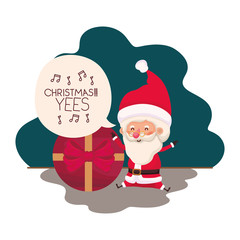 santa claus with gift box avatar character