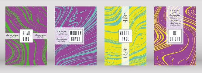 Modern Marble Cover Design for your Business with Abstract Lines. Futuristic Poster, Flyer, Layout with Liquid Pattern for Branding, Identity, Annual Report. Vector minimalistic brochure. Luxury.