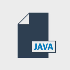 JAVA file format Icon on gray background.