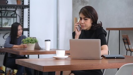 lifestyle of Business man and woman in cafe.