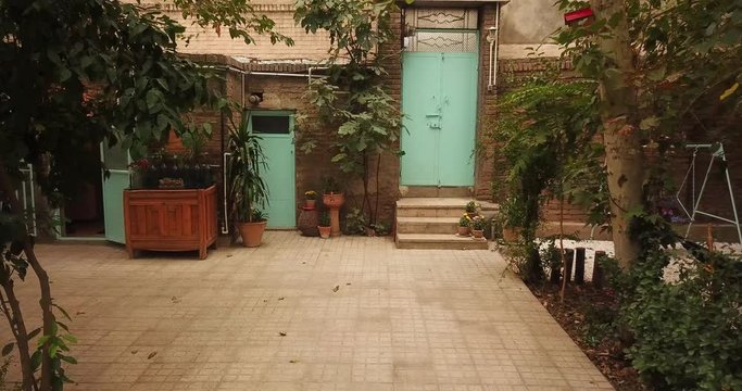 a very cosy yard of an Iranian house in Tehran.
