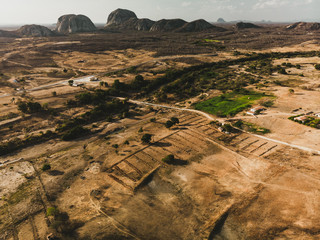 Fototapeta premium AERIAL VIEW OF WILDERNESS OF CEARA , SEMI ARID REGION, BRAZIL 