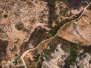 AERIAL VIEW OF WILDERNESS OF CEARA , SEMI ARID REGION, BRAZIL 