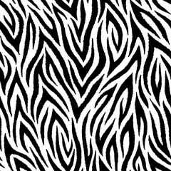 Fototapeta na wymiar Seamless pattern with zebra fur print. Wild animalistic texture.