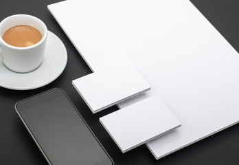 simple closeup corporate and web design template on black