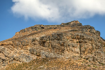 Ancient Gramvousa Fort on mountain