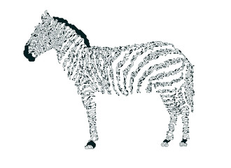 futuristic elctronical horse, shape of zebra combined with electronic board, concept of powerful technology