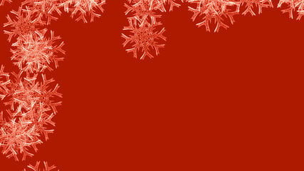 Abstract background with a variety of colorful snowflakes. Big and small.