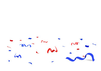 Confetti paper and ribbons scatter drop on the floor celebration festival party on white space abstract background vector illustration