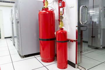 FM-200 Suppression Systems, FM200 Gas Flooding System, Gas Suppression System in Data Center Room 