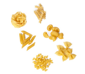 pasta on white background