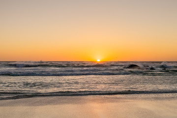 sunset on a sandy beach