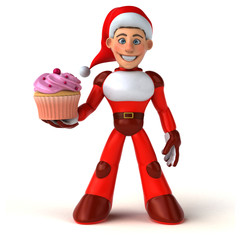 Fun Super Santa Claus - 3D Illustration