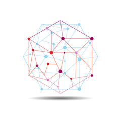 Hexagon logo - Hexagon blockchain technology. Hexagon with connected lines for brand, label, logo, logotype of smart contract block symbol