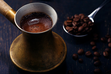 Turkish coffee and coffee beans - Image